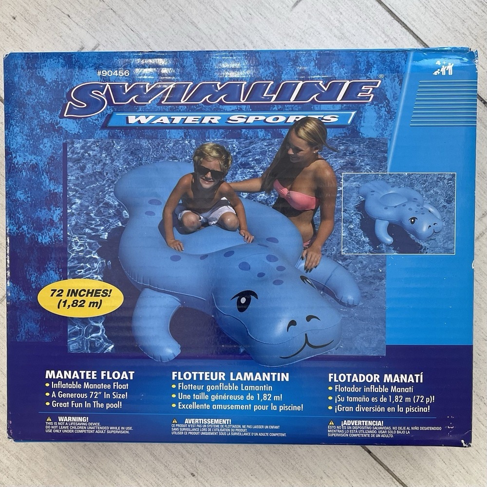 Swimline Giant Inflatable Manatee Ride On 72" Pool Float Rideable NIB 90456
